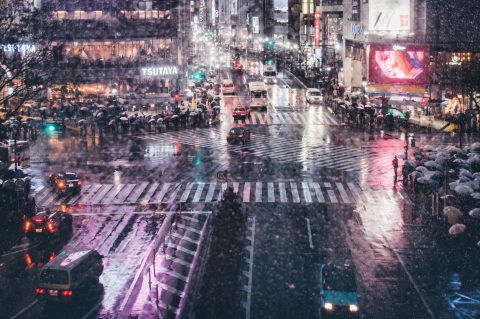 I just created goods as "Rainy Night at Shibuyacrossing" on Society6!Check this out if you want.