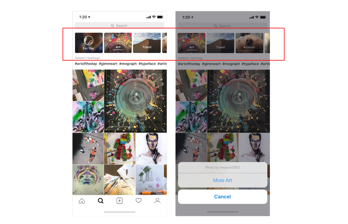 Instagram検索タブにカテゴリ表示機能追加！カテゴリごとの投稿がスワイプで一覧表示可能に！インスタグラム新機能アップデート最新情報2018