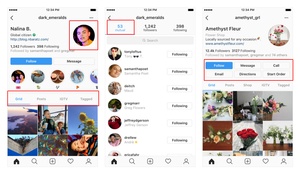 インスタグラム プロフデザイン変更テスト開始。「Mutual」繋がりの可視化、タブUI変更、UX改善、。Instagram新機能アップデート最新情報2018