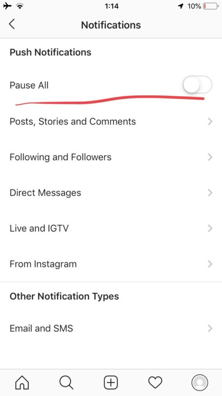 Instagram rolled out “Pause All” at push notifications setting.Instagram new features/changes/updates 2019
