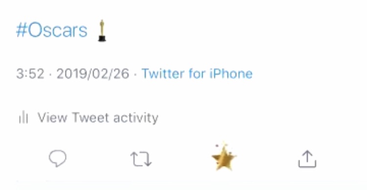 Twitterアカデミー賞ハッシュタグ「オスカー像」？絵文字と「スター」のいいねアニメーション。ツイッター最新情報2019