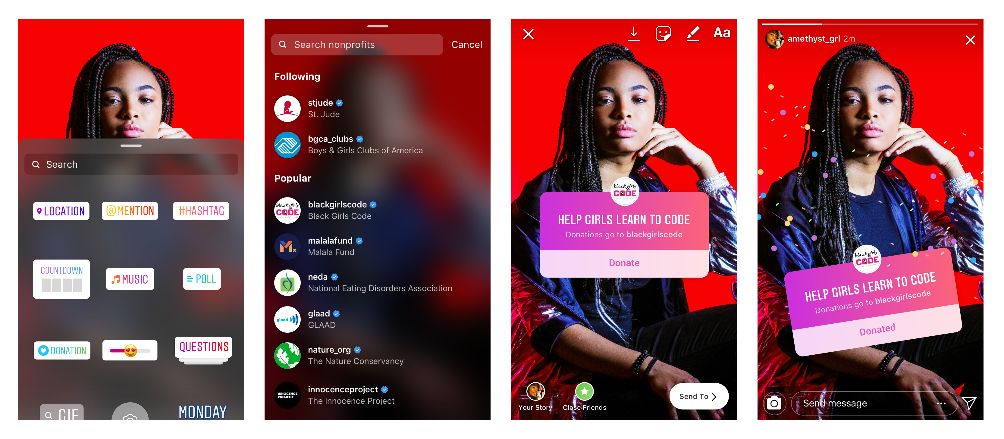 インスタグラム寄付ステッカーをf8で発表！前話あがったやつ。Instagram新機能アップデート最新情報2019