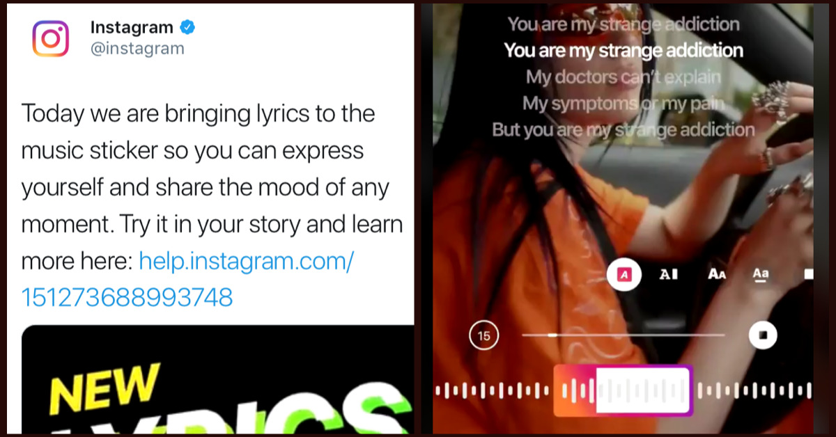 Instagram「ミュージックスタンプ」がカラオケに？「歌詞表示」機能正式公開！インスタグラムストーリーズ最新機能/アップデート2019