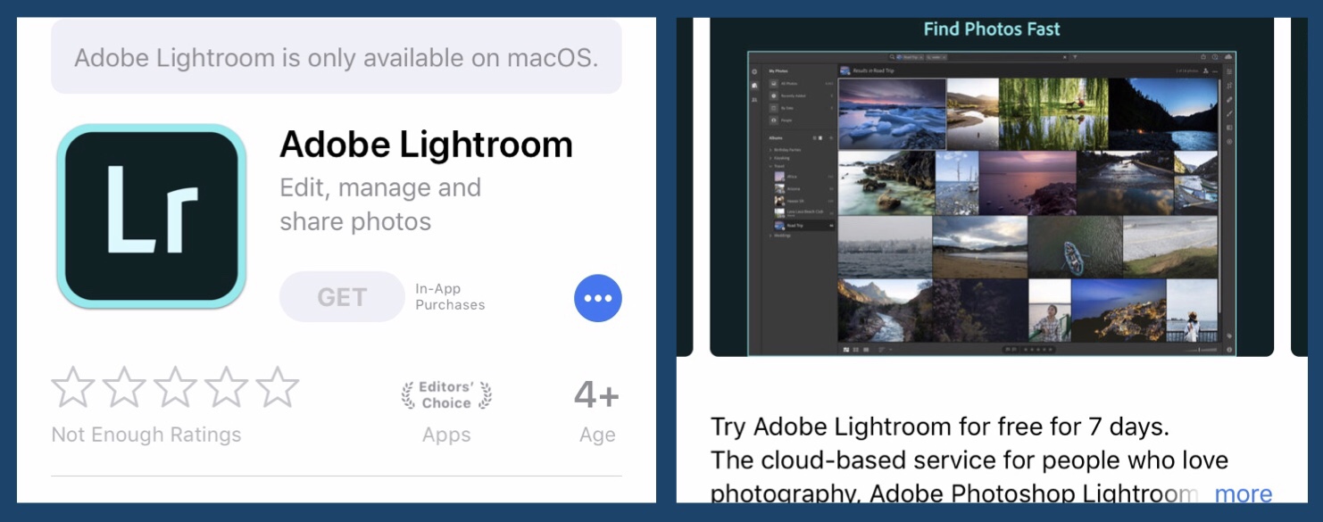 LightroomがMac App Storeから利用可能に。サブスク月額提供。ADOBE/APPLE/写真関連最新情報2019年6月