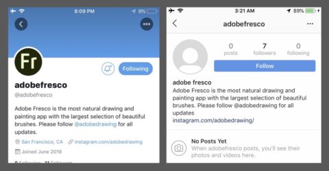 本物？偽物？Adobe Fresco公式Twitterアカウント登場！真実は予想外に。アドビフレスコ最新情報2019年6月