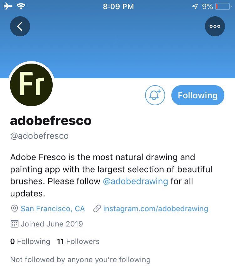 本物？偽物？Adobe Fresco公式Twitterアカウント登場！真実は予想外に。アドビフレスコ最新情報2019年6月