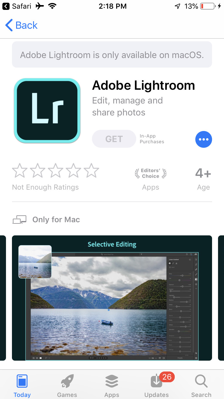 LightroomがMac App Storeから利用可能に。サブスク月額提供。ADOBE/APPLE/写真関連最新情報2019年6月