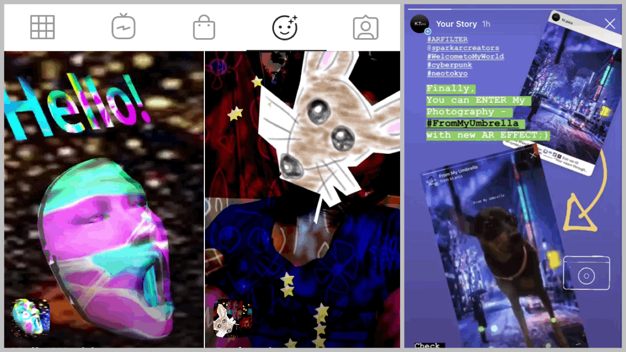 I made 4 original AR FILTERS and rolled out on Instagram!You can use it.Let's try my AR Effeects Instagram stories latest news Aug 2019