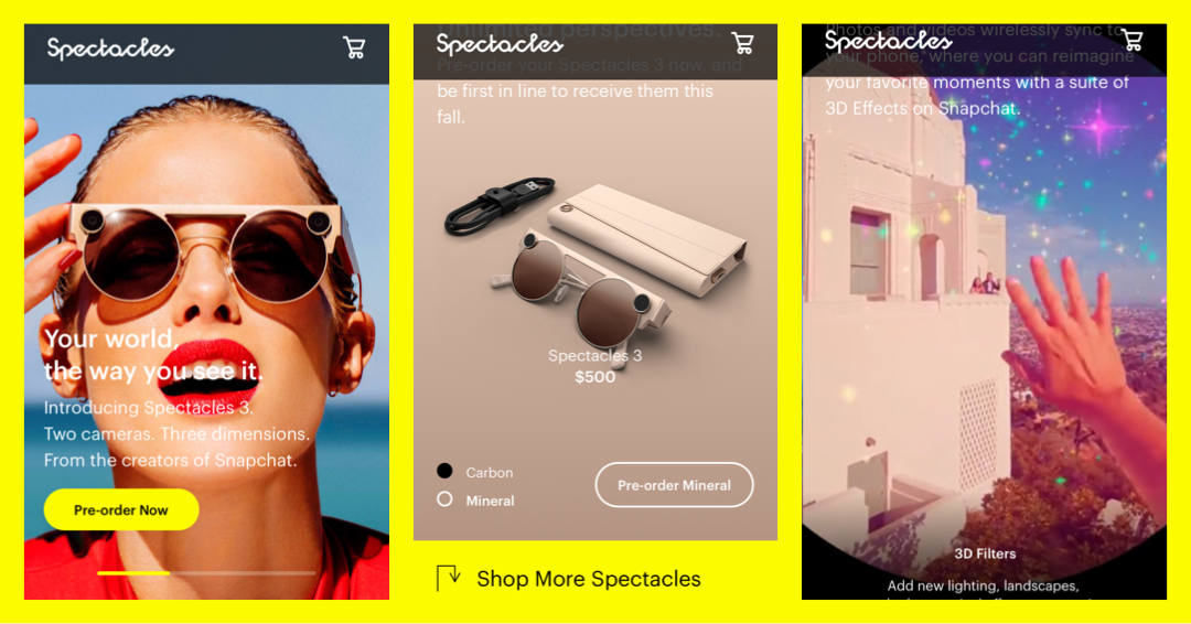 スナップチャット現実世界にARエフェクト！「Spectacles」第三世代予開始！SNS/Snapchat新製品。スナチャの野望 最新情報 2019年8月
