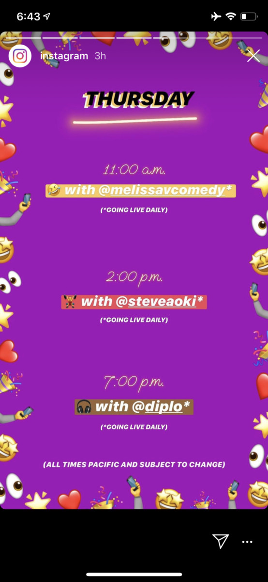 Instagram announces Live “STAY HOME for COVID-19” Schedule for Mon to Friday! Instagram Latest News Mar 24 2020