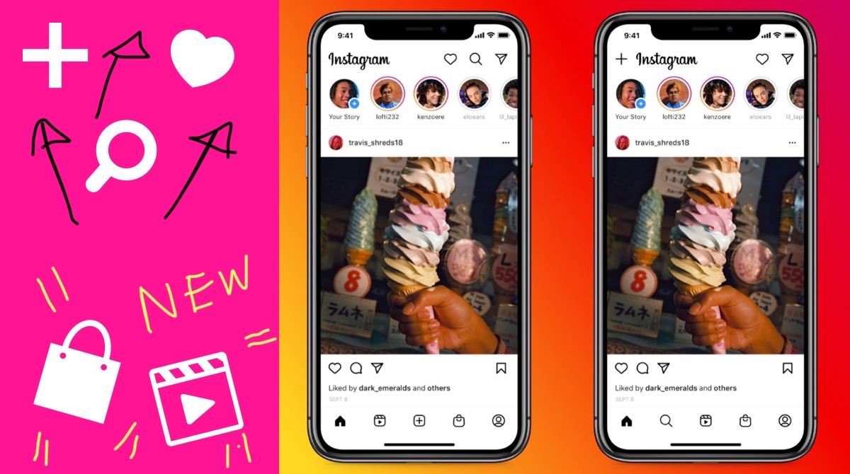 Instagram ショップとリール専用タブ追加 ホームデザイン変更テスト開始 いいね通知 検索発見 投稿ボタン上に移動 インスタグラム最新ニュース 年9月 Koukichi T