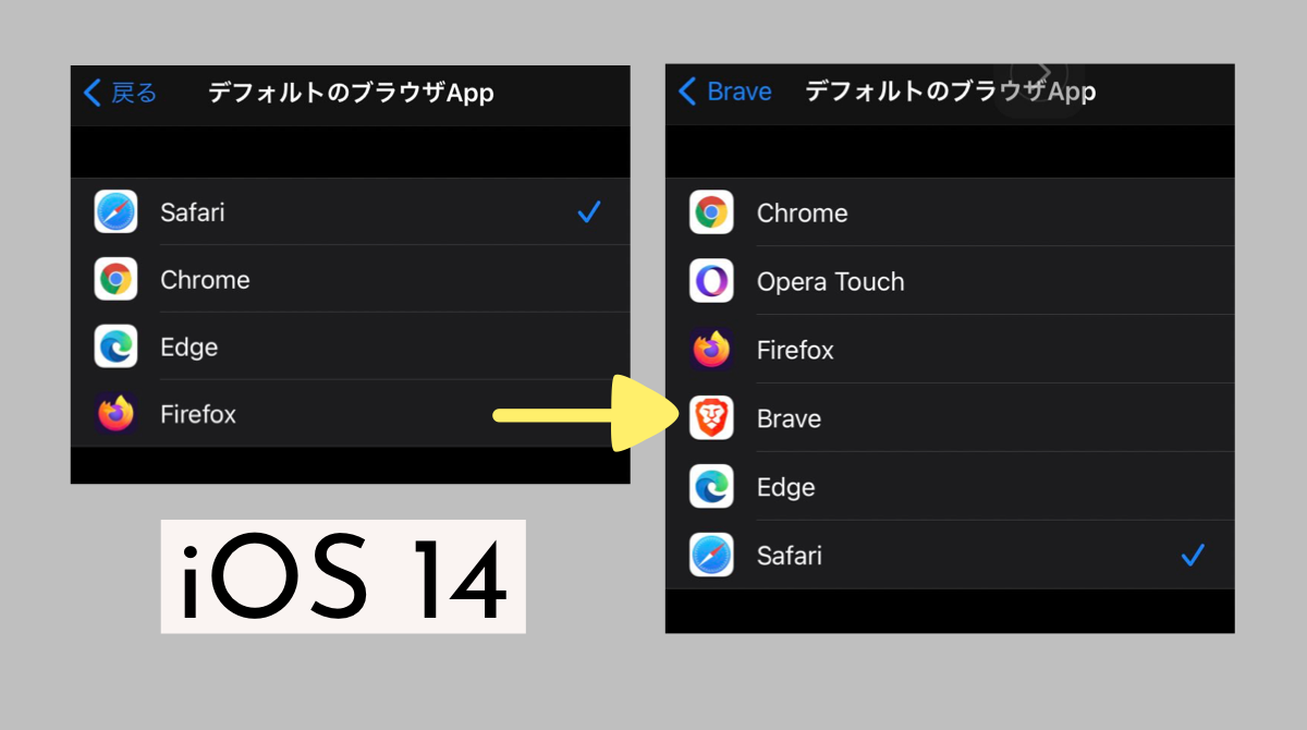 Ios 14 Braveとopera Touchがiphone標準ブラウザ設定可能に Iphoneアプリ 最新ニュース Koukichi T