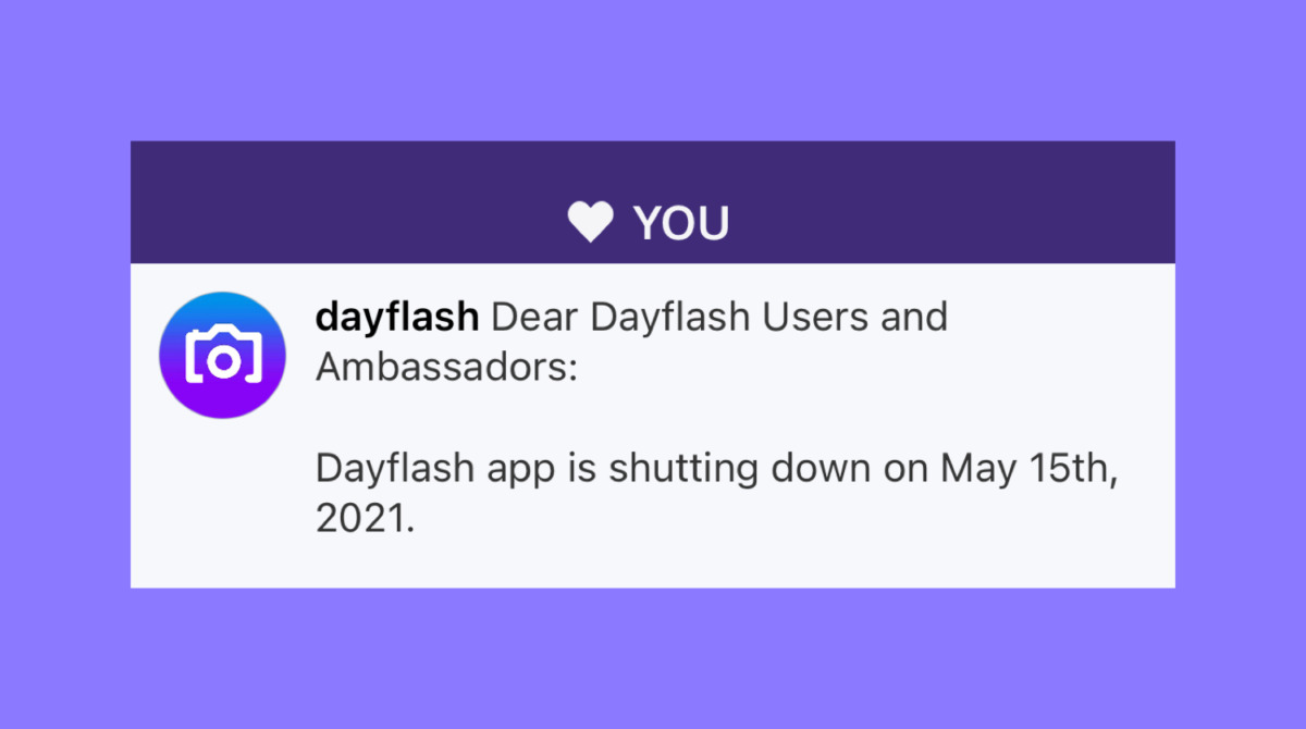写真SNS「Dayflash」が5月に閉鎖予定。サービス再開時の通知用登録フォームも。フォトアプリ最新ニュース 2021年4月